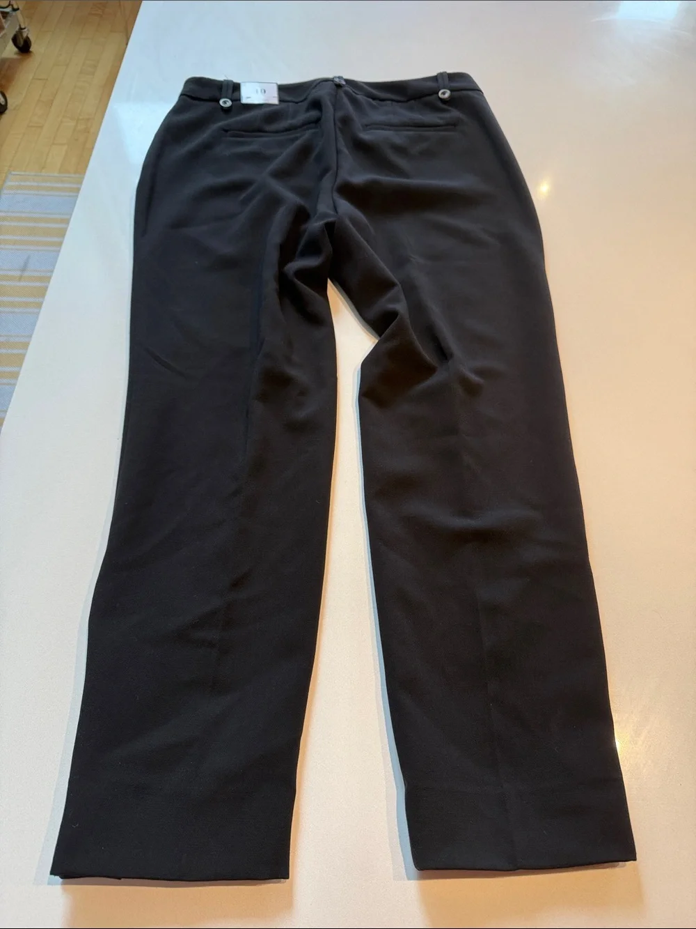 🆕 White House Black Market The Slim Ankle Button-Cuff Pants, Black, Size 10R - Picture 6 of 12